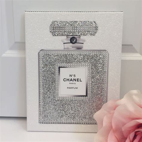 chanel no 5 glitter picture|Chanel Wall Decor: Sparkling Chanel No. 5 Perfume Bottle with .